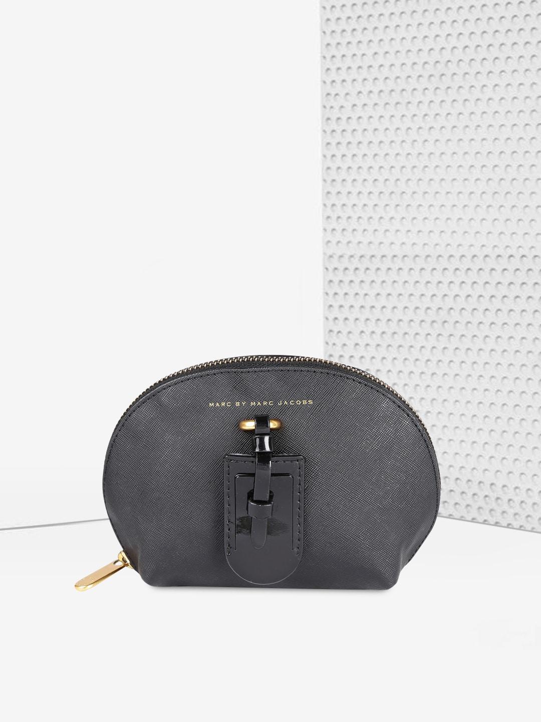 marc jacobs black solid leather purse