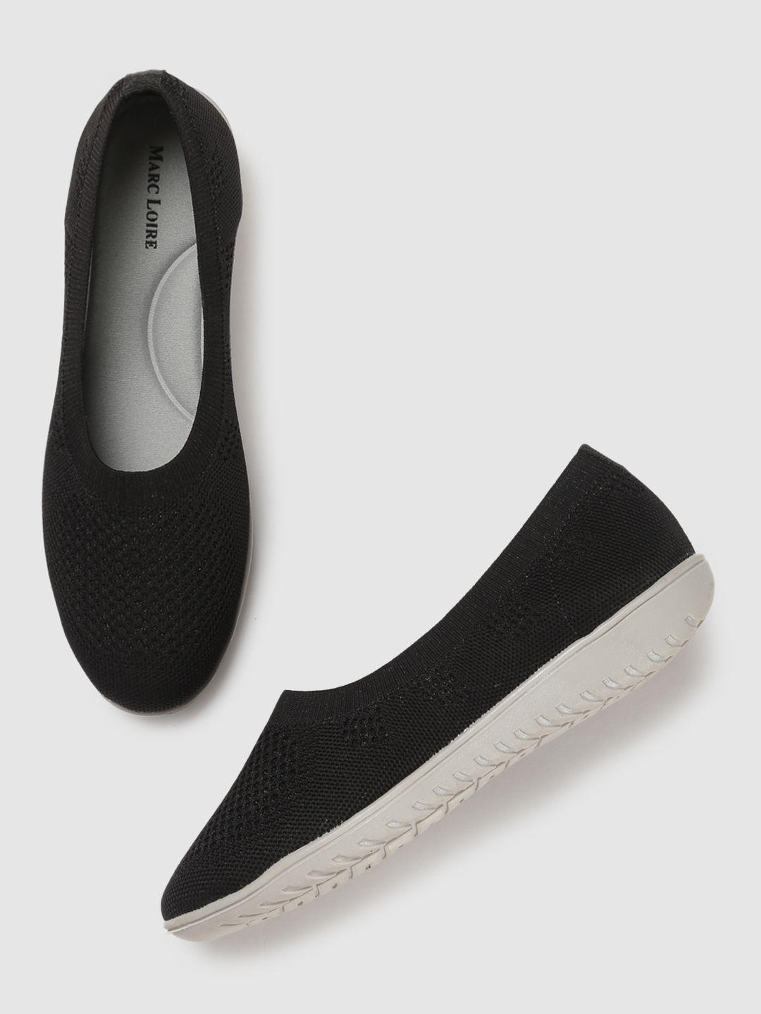 marc loire women black woven design slip-on sneakers