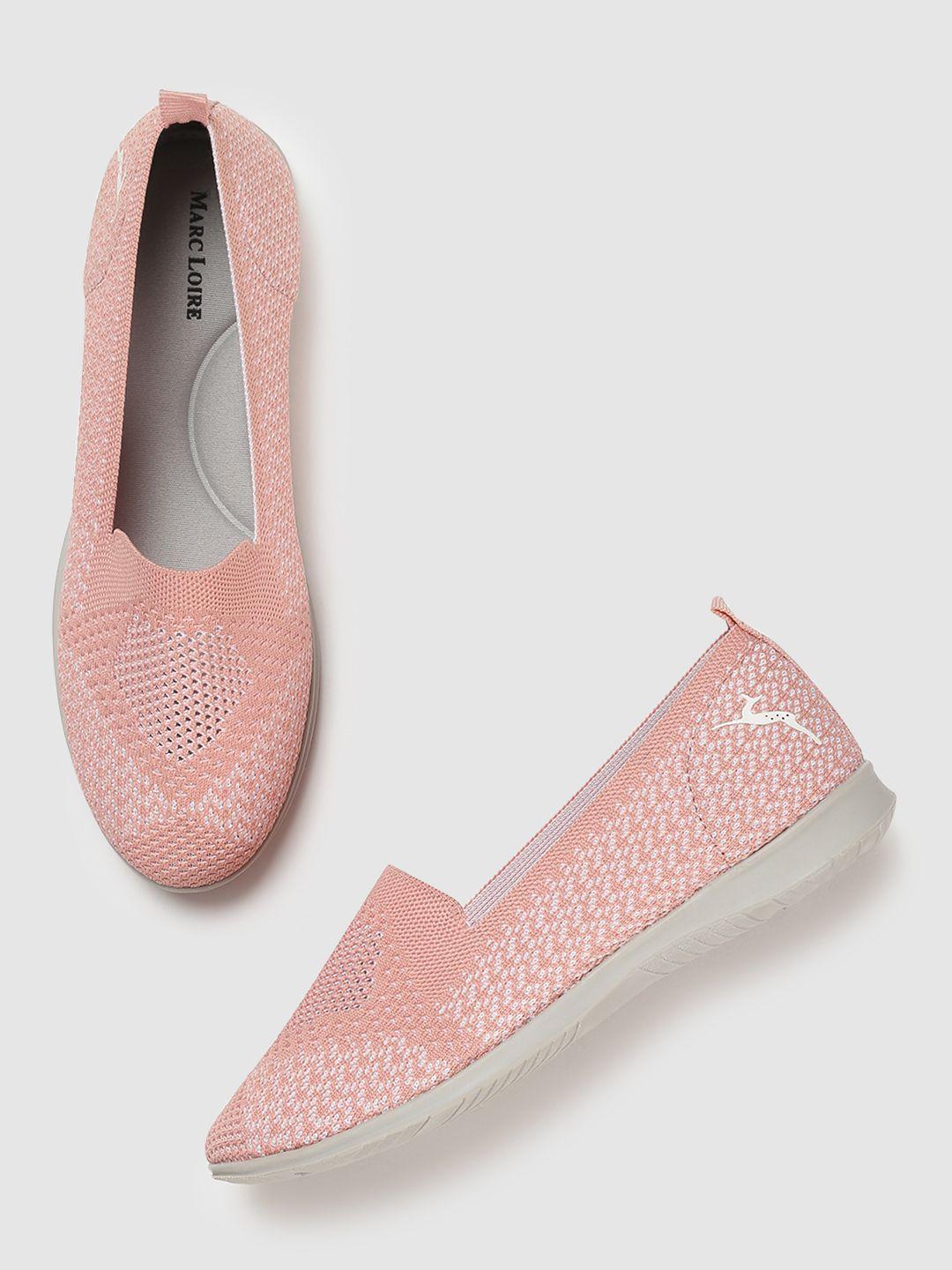 marc loire women peach-coloured printed ballerinas flats shoes