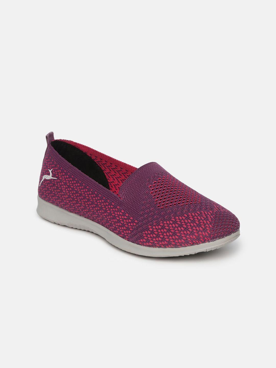 marc loire women purple & pink  woven design slip-on sneakers