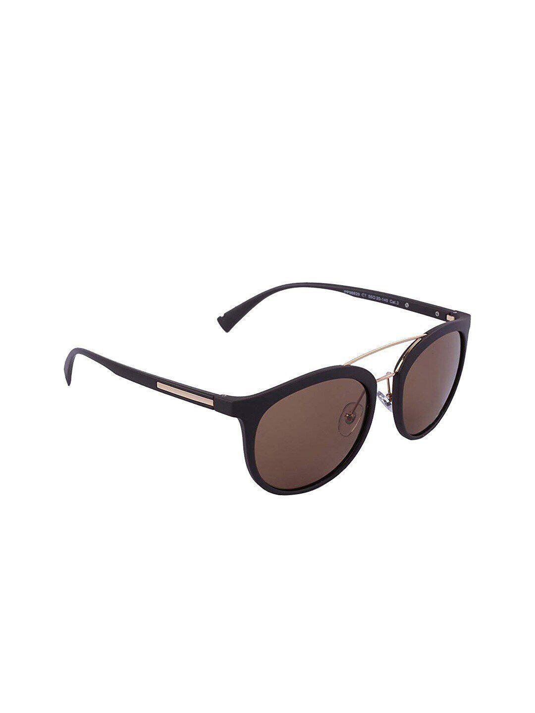 marc louis unisex brown lens & brown oval sunglasses with uv protected lens