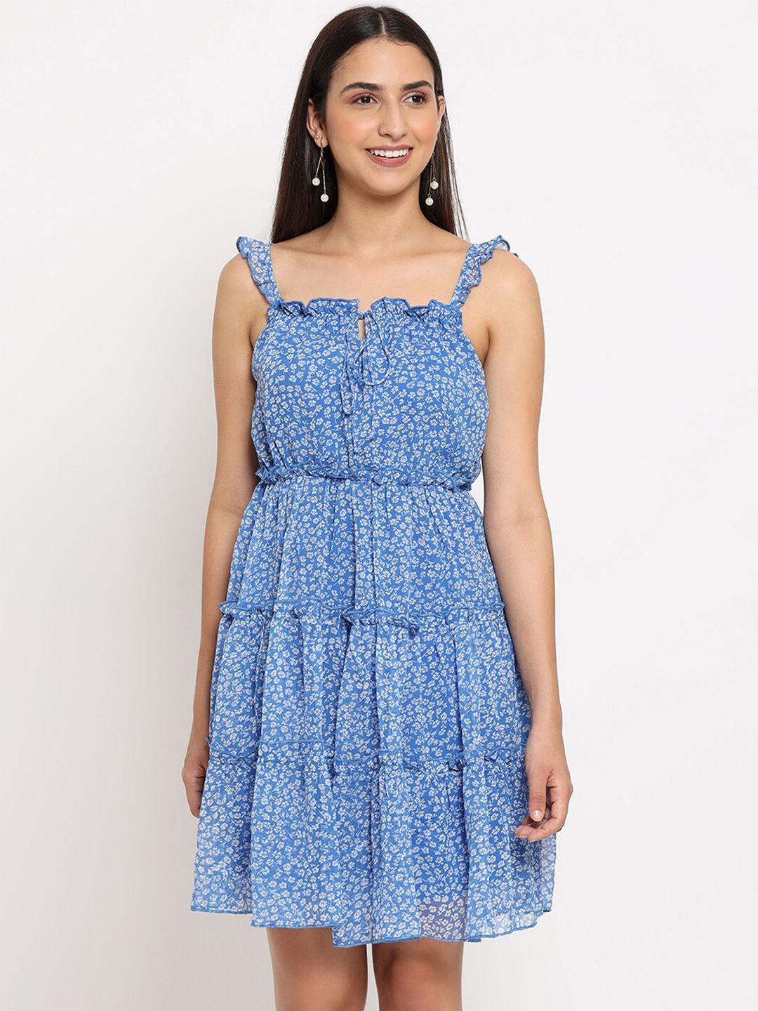 marc-louis-women-blue-floral-print-shoulder-strap-a-line-dress