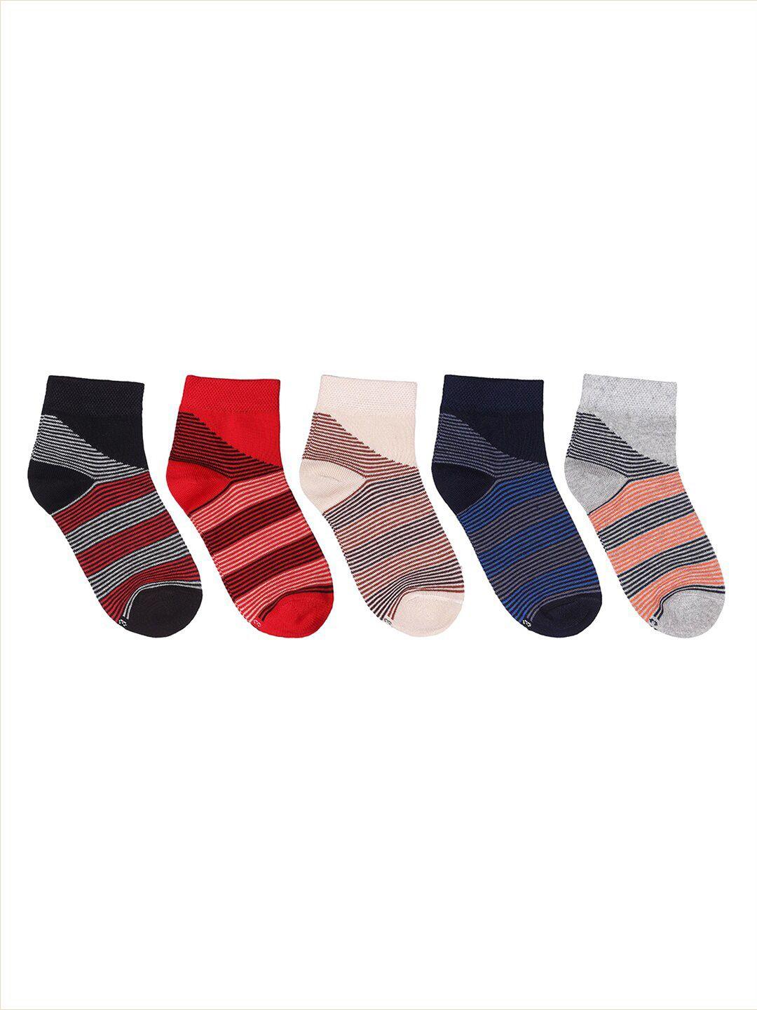 marc boys pack of 5 patterned cotton ankle length socks
