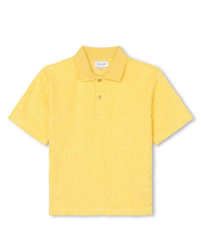 marc jacobs kids gold yellow logo regular fit polo t-shirt