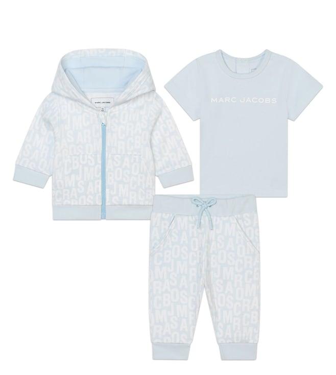 marc jacobs kids pale blue logo regular fit t-shirt, pyjama & hoodie