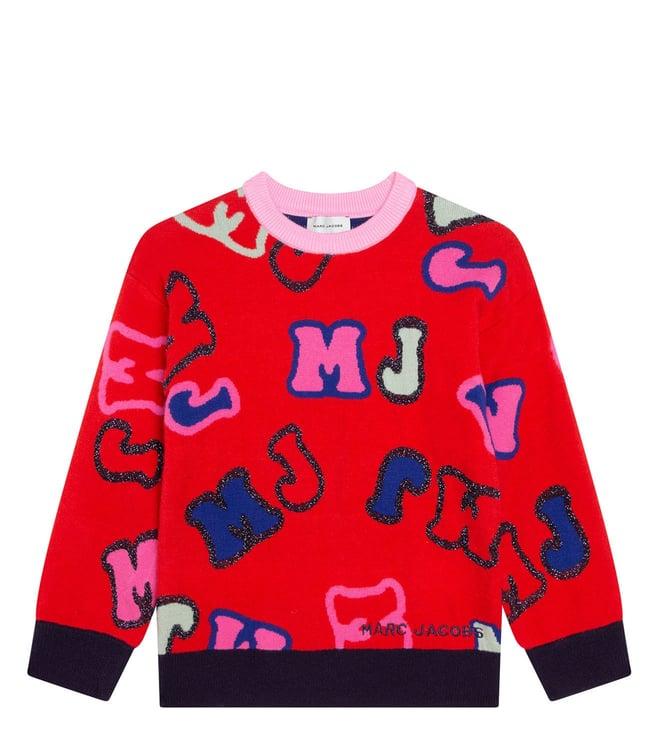 marc jacobs kids red logo regular fit pullover