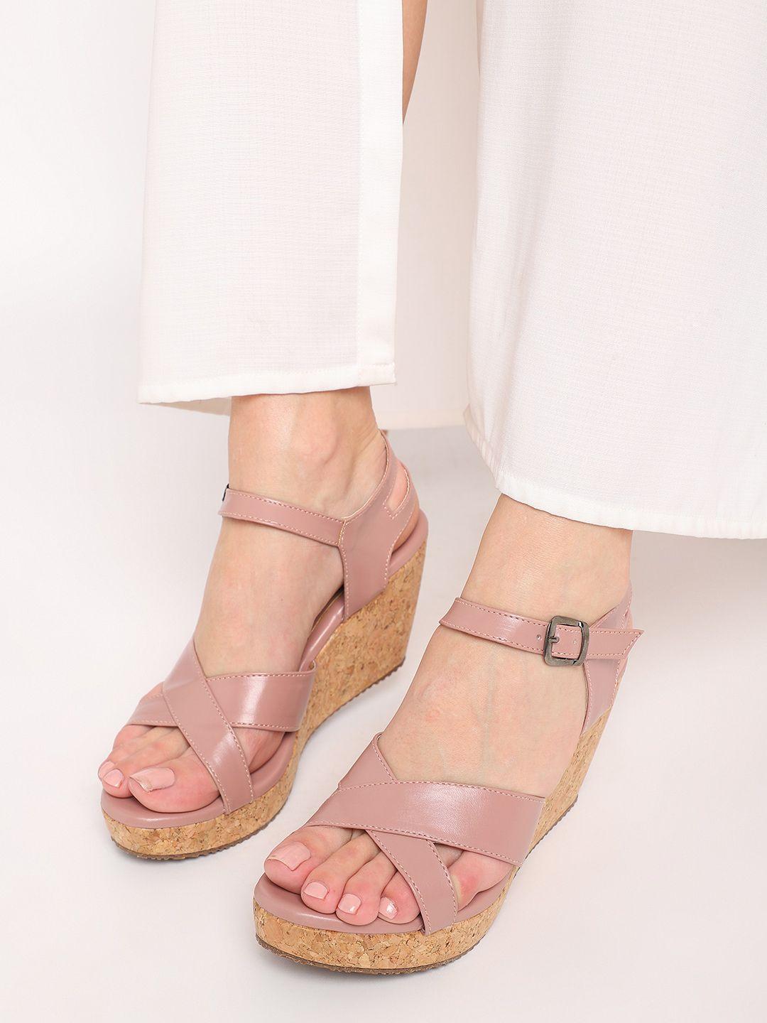 marc loire open toe wedges with buckles