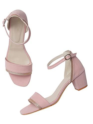 marc loire women's pink party open toe block heel fashion sandals, 3 uk