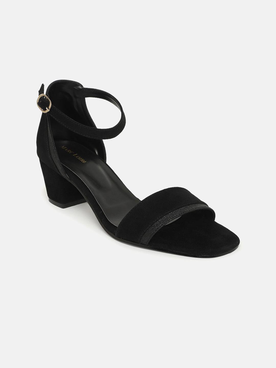 marc loire women black solid block heels