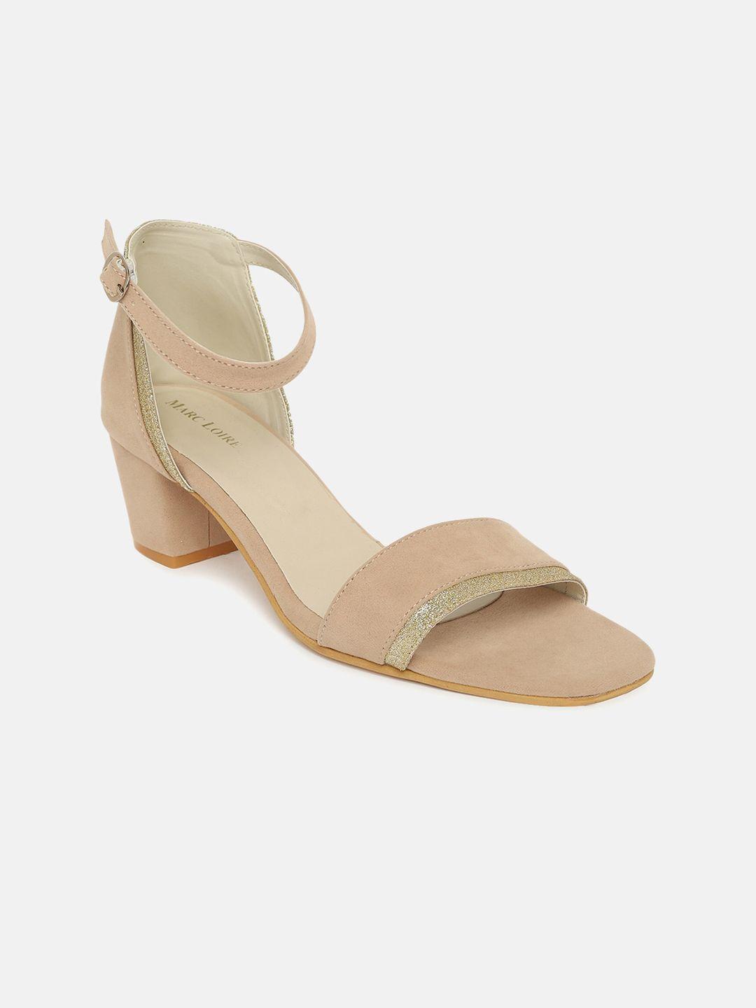 marc loire women cream-coloured solid suede heels