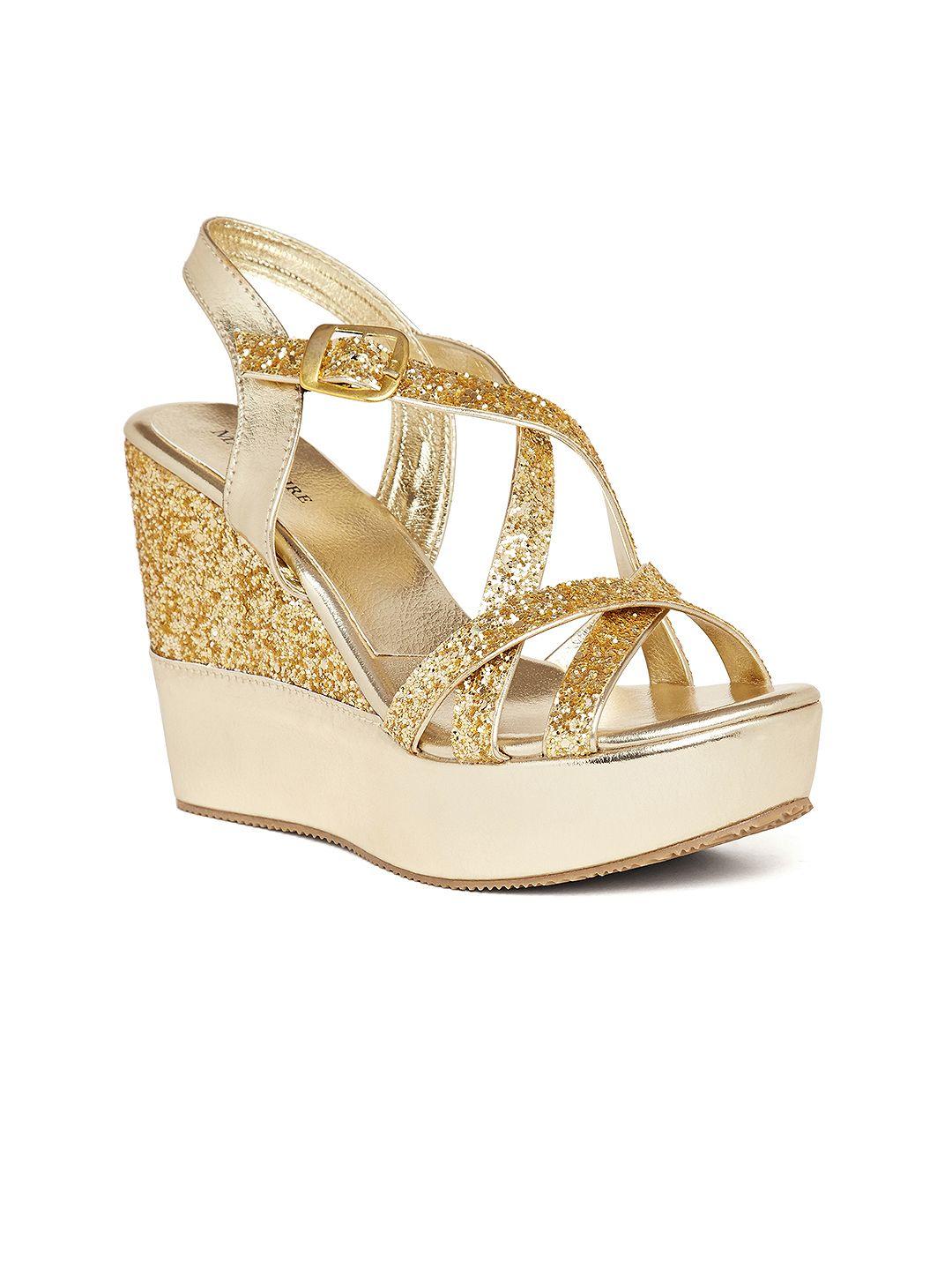 marc loire women gold-toned embellished wedges