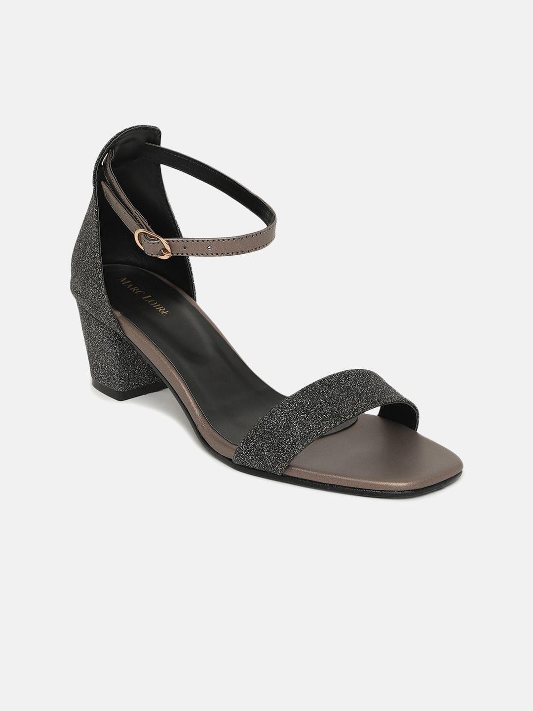 marc loire women grey textured block heels