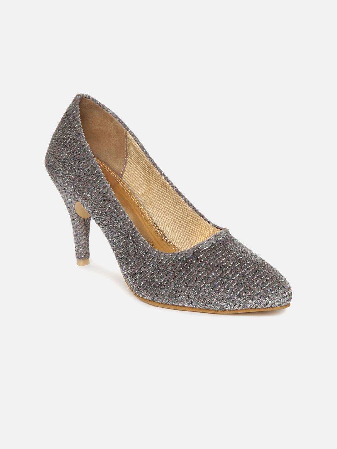 marc loire women grey woven design pumps