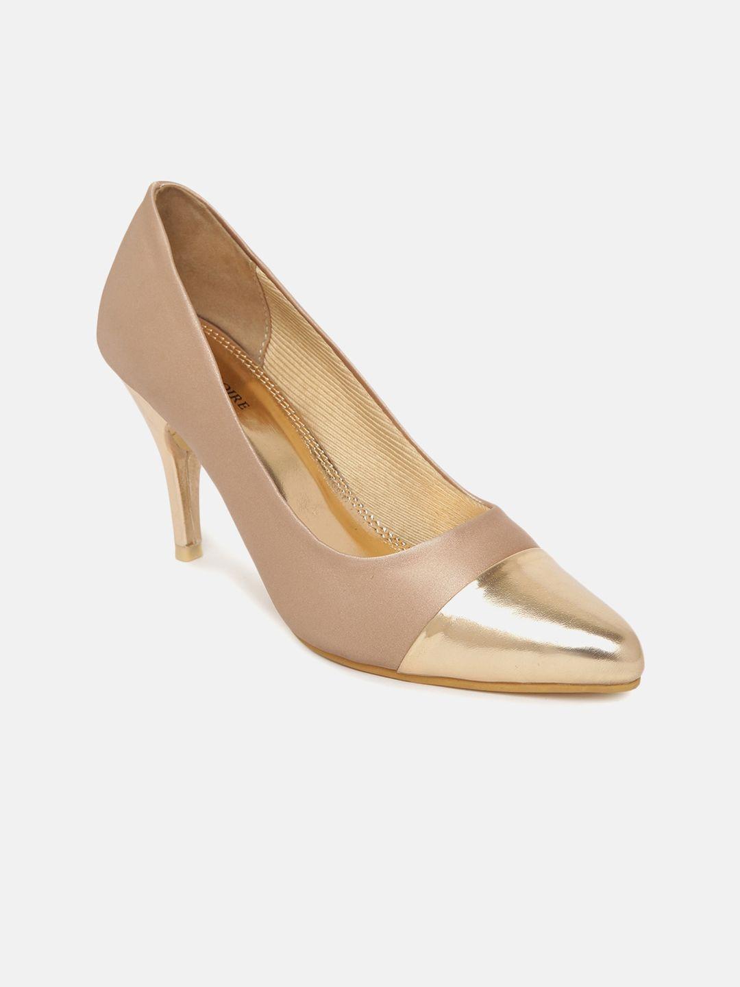 marc loire women rose gold colourblocked pumps