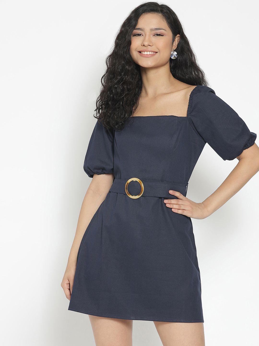 marc louis blue a-line mini dress