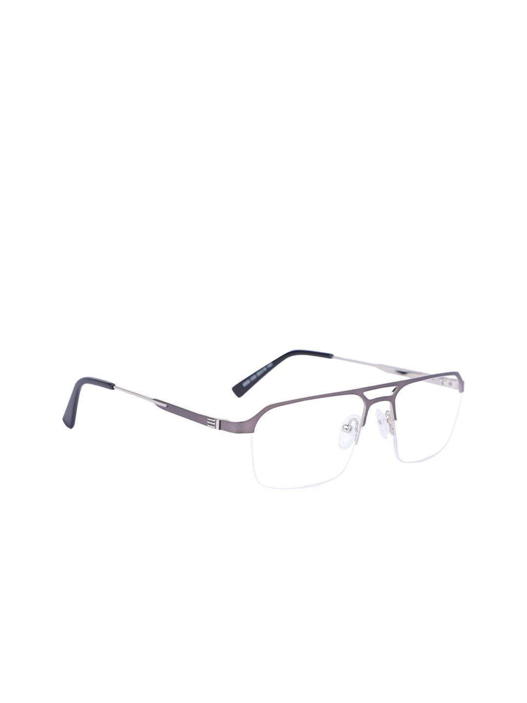 marc louis men black solid half rim rectangle frames ml8006 c05 55 fr