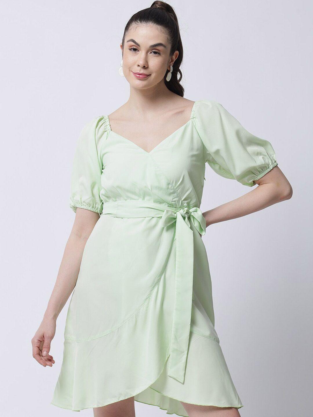 marc louis sea green crepe dress