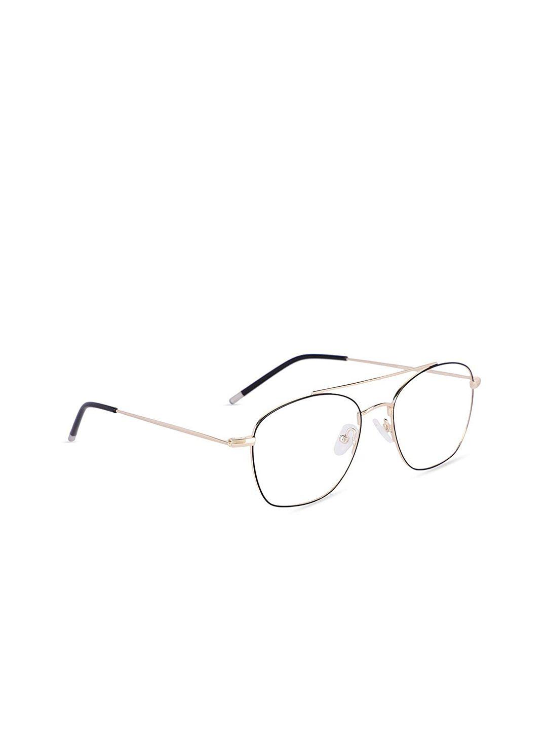 marc louis unisex black & gold-toned full rim square frames