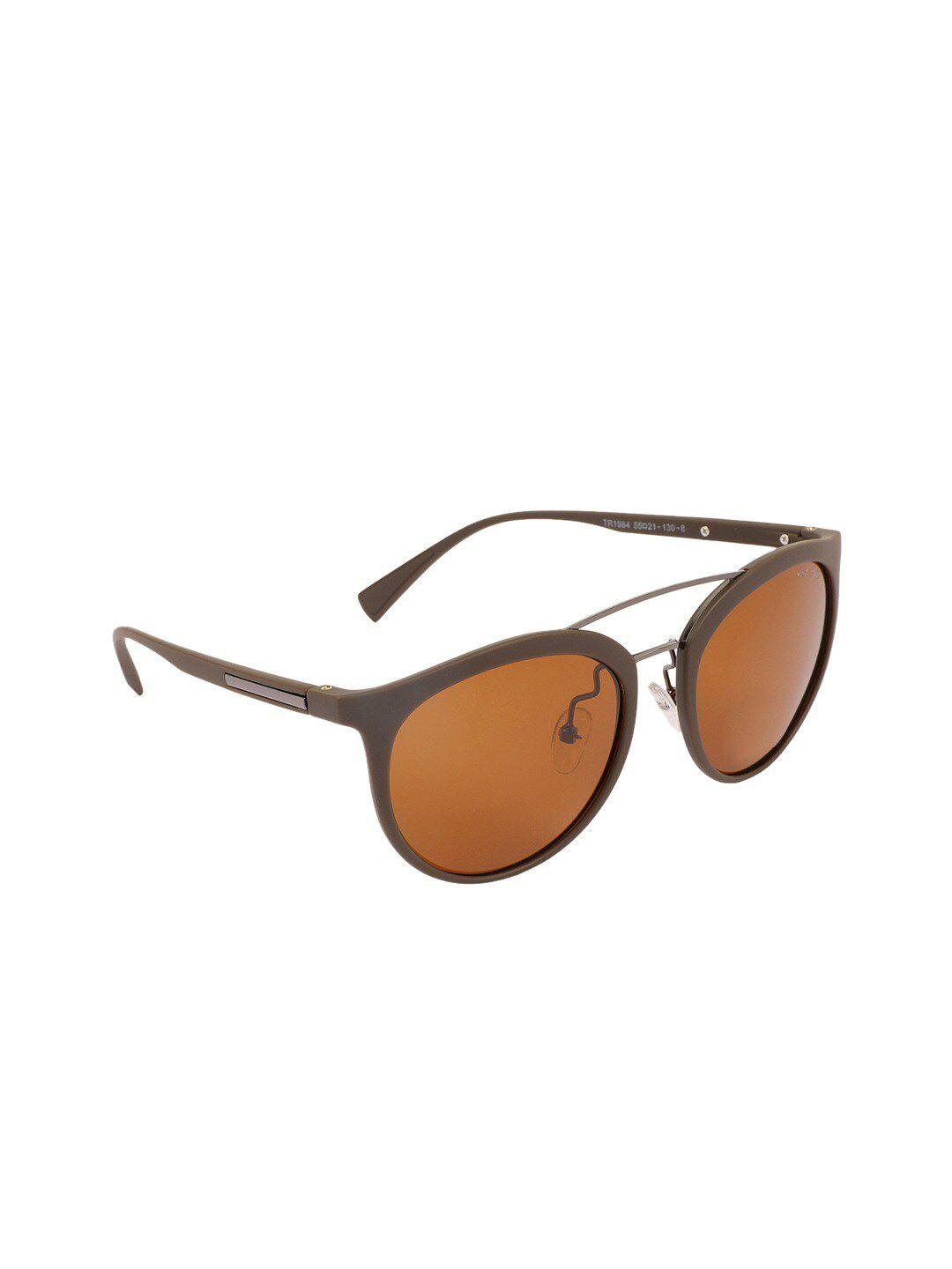 marc louis unisex brown lens & oval sunglasses with polarised and uv protected lens