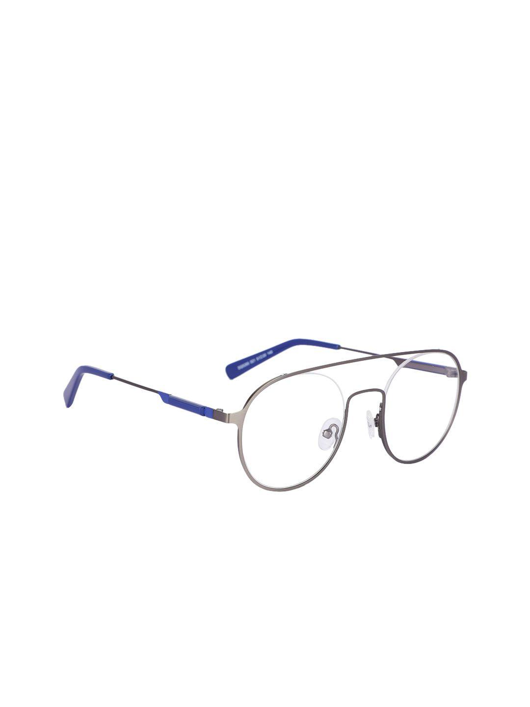 marc louis unisex grey & blue solid full rim round frames mldq5285 021 51 fr