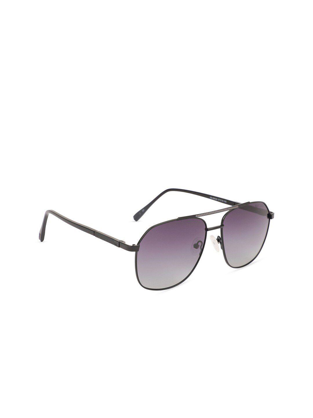 marc louis unisex grey lens & gunmetal-toned square sunglasses with uv protected lens