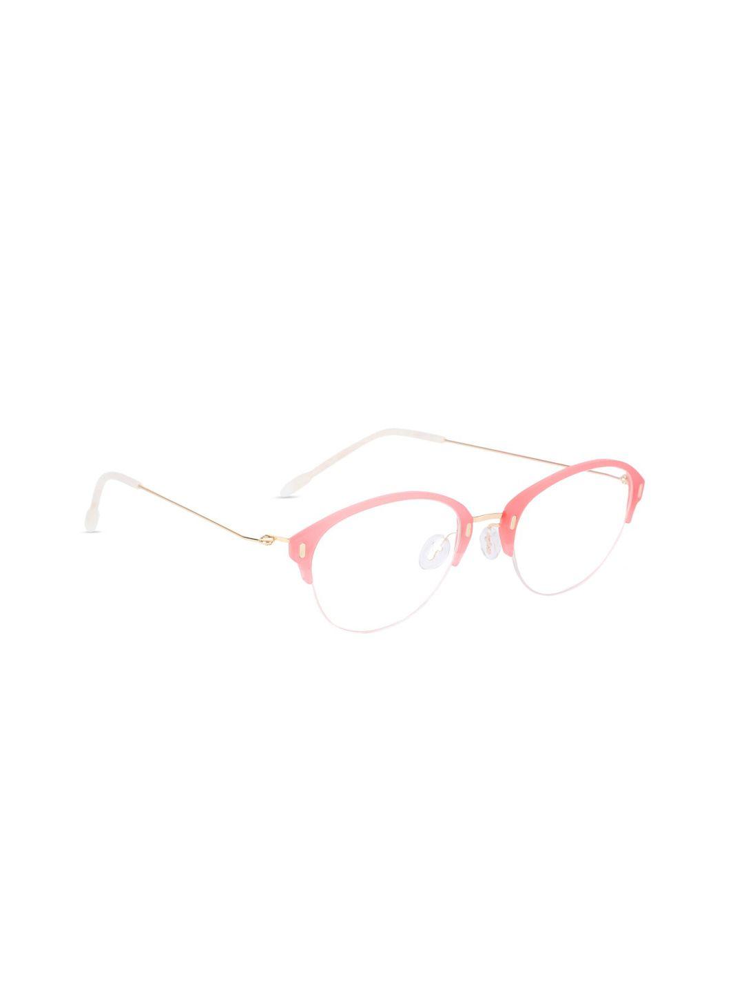 marc louis unisex pink solid half rim oval frames