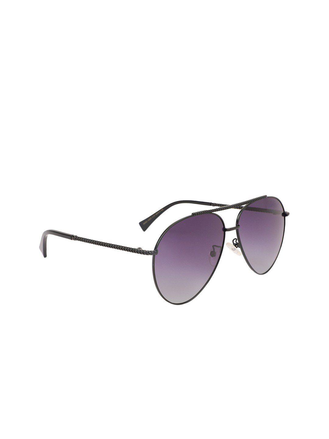 marc louis unisex purple & gunmetal-toned uv protected aviator sunglasses 169/s c01