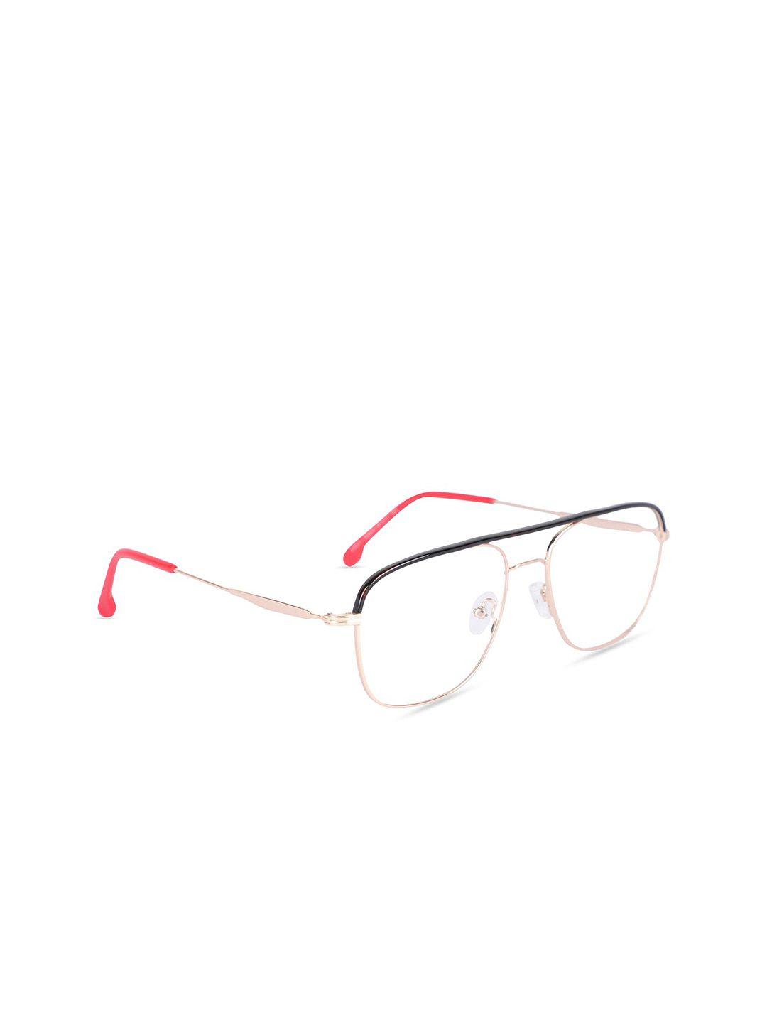 marc louis unisex rose gold-toned & black solid full rim square frames ca211 j5gha 55 fr