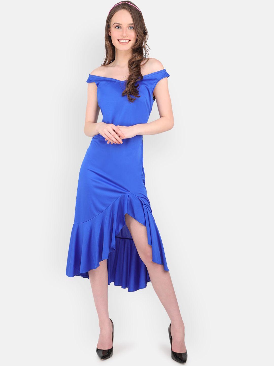 marc louis women blue solid sheath dress