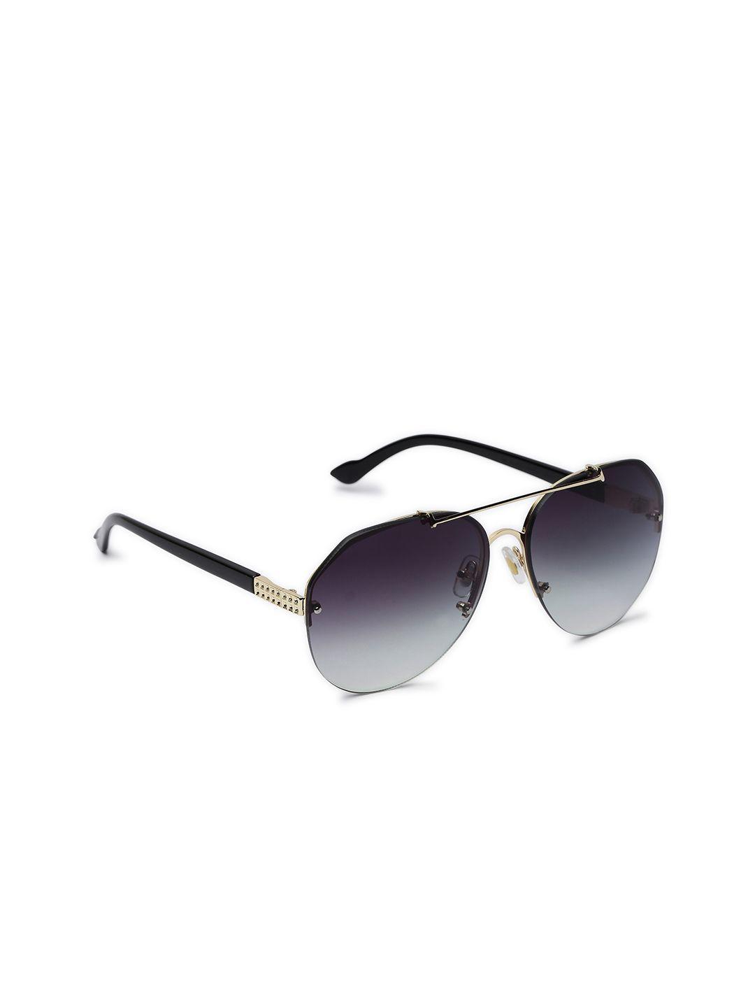 marc louis women grey & gold-toned aviator sunglasses