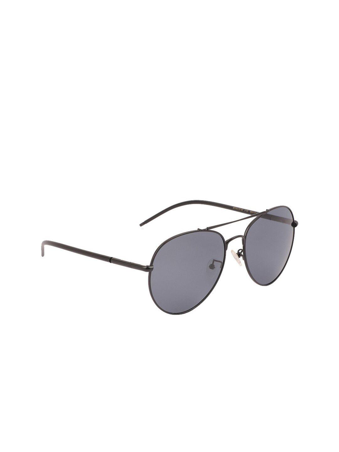 marc louis women grey lens & black aviator sunglasses with polarised lens