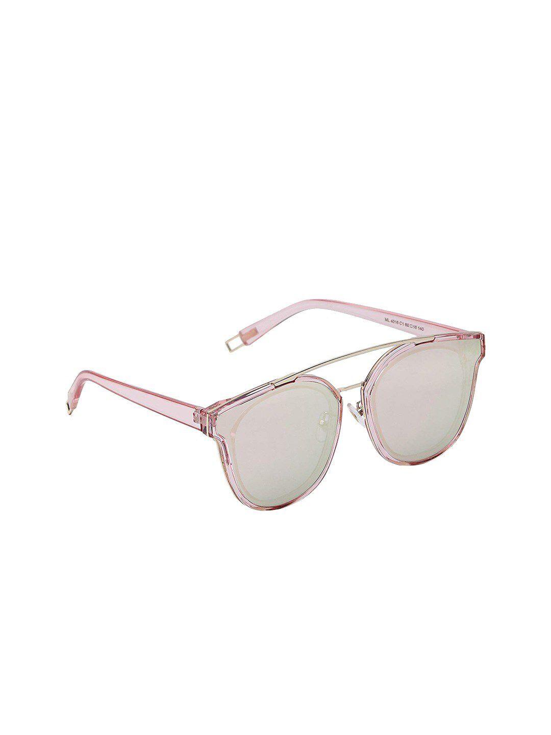 marc louis women pink lens & pink browline sunglasses with uv protected lens