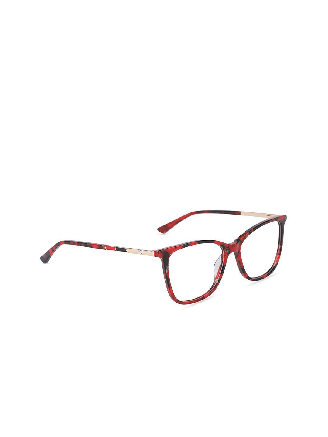 marc louis women red & black abstract full rim square frames