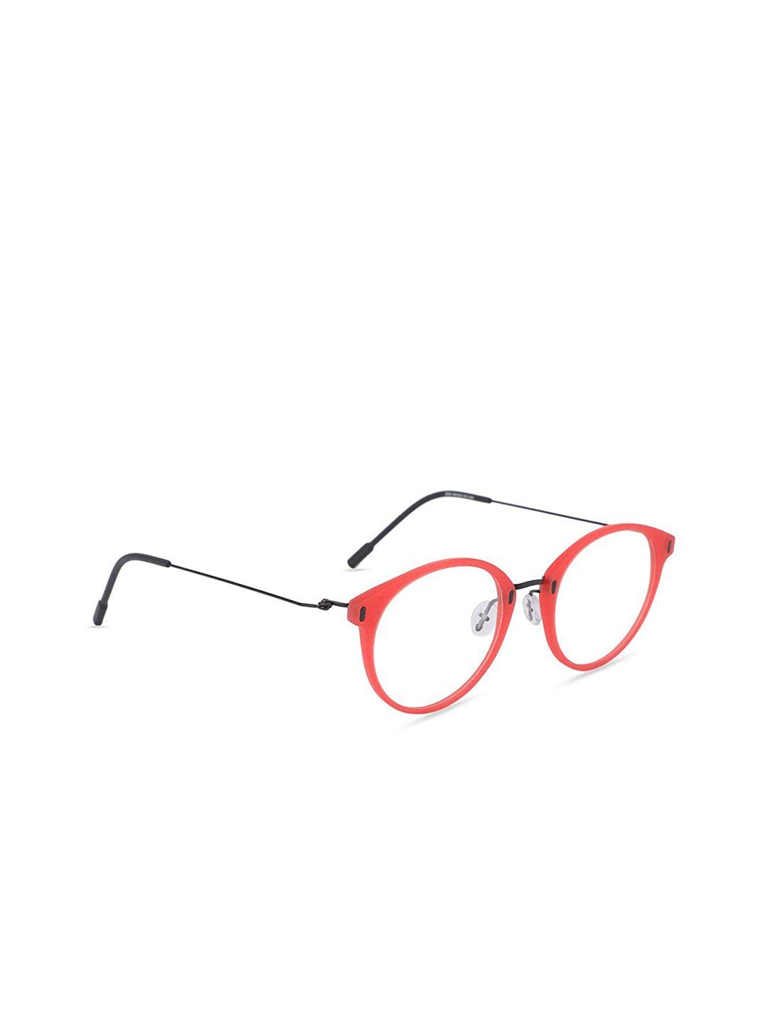 marc louis women red & black full rim round frames