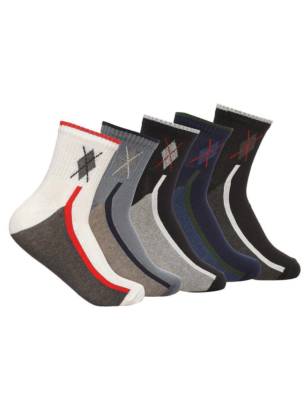 marc men pack of 5 patterned ankle-length socks