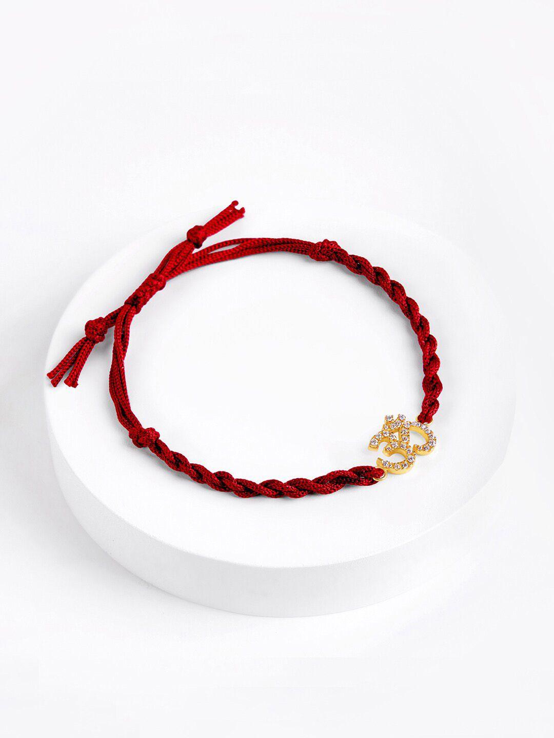 march by fablestreet 18kt gold-plated om rakhi