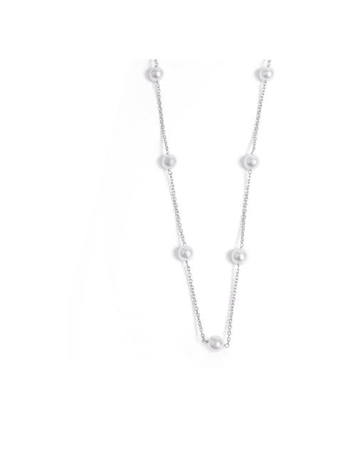 march by fablestreet 92.5 sterling silver delicate white pearls necklace for women