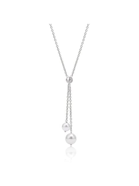 march by fablestreet 92.5 sterling silver white pearls y necklace for women
