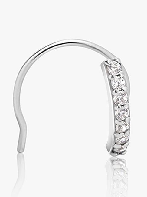 march by fablestreet elegant white zircon 92.5 sterling silver nose ring