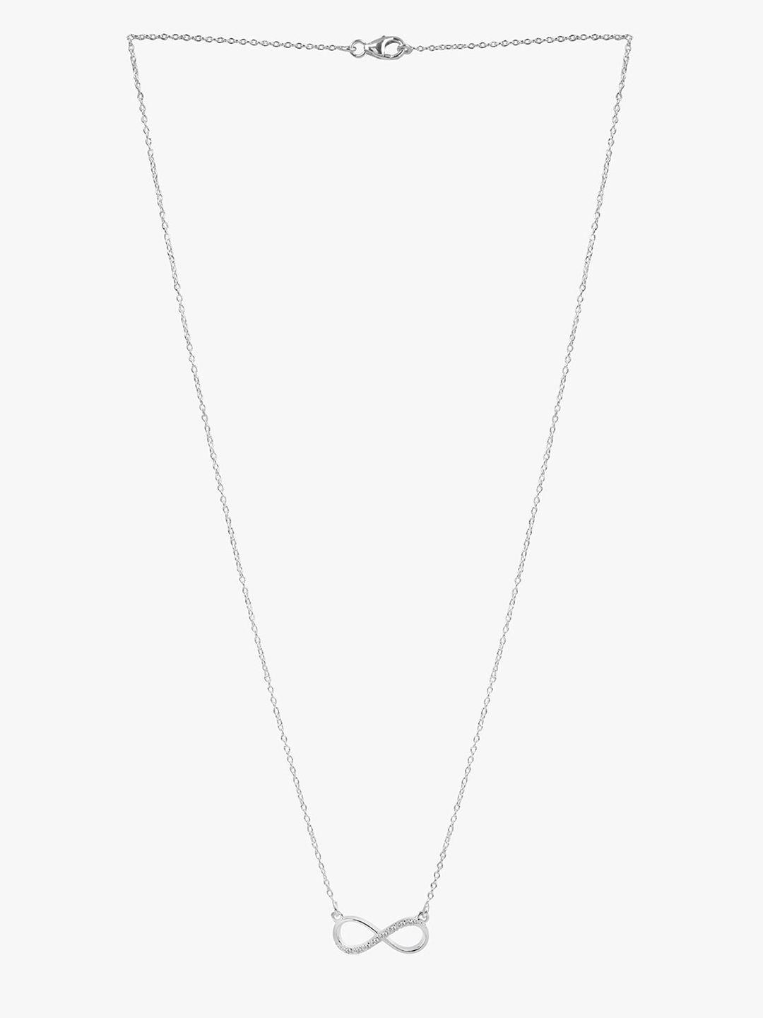 march by fablestreet women white & silver-plated cubic zirconia chain