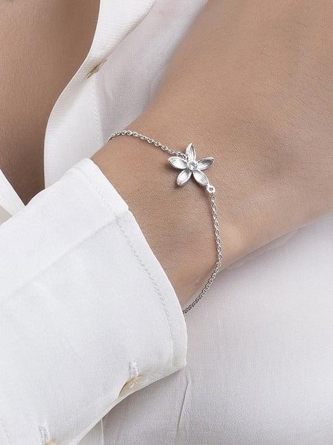 march by fablestreet 92.5 sterling silver blossom chain bracelet for women