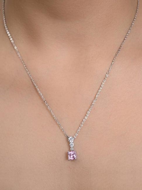 march by fablestreet 92.5 sterling silver pink tourmaline and zircon jewellery set for women