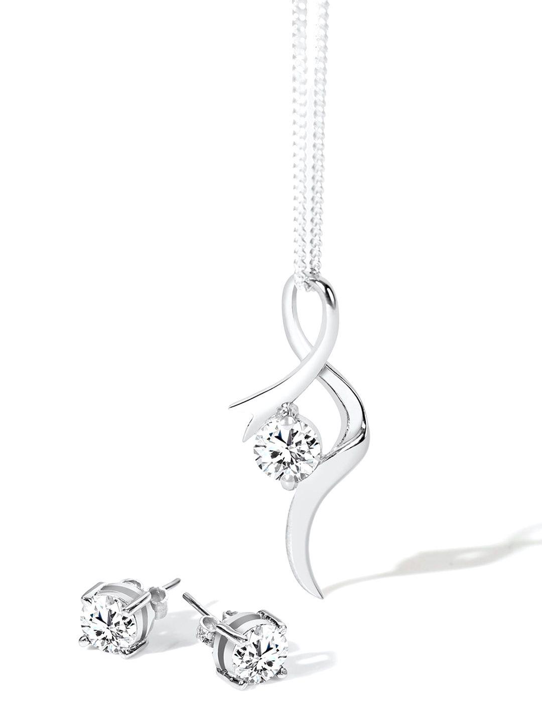 march by fablestreet 925 sterling silver studded curl jewellery set