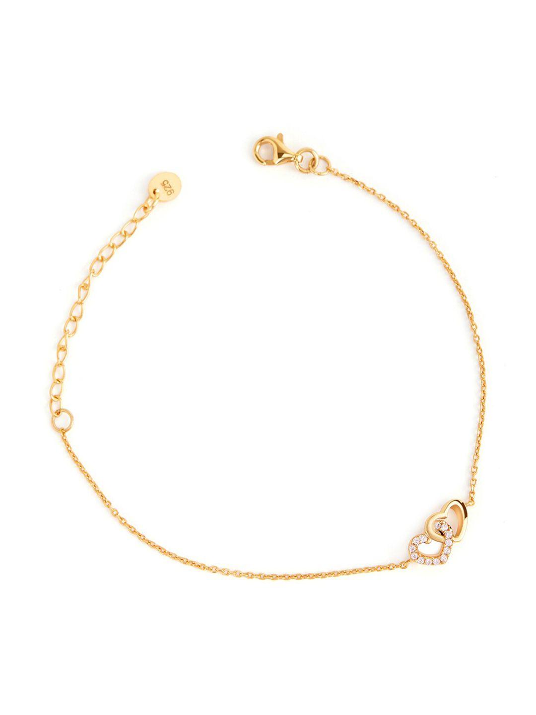 march by fablestreet gold-plated cubic zirconia sterling silver link bracelet