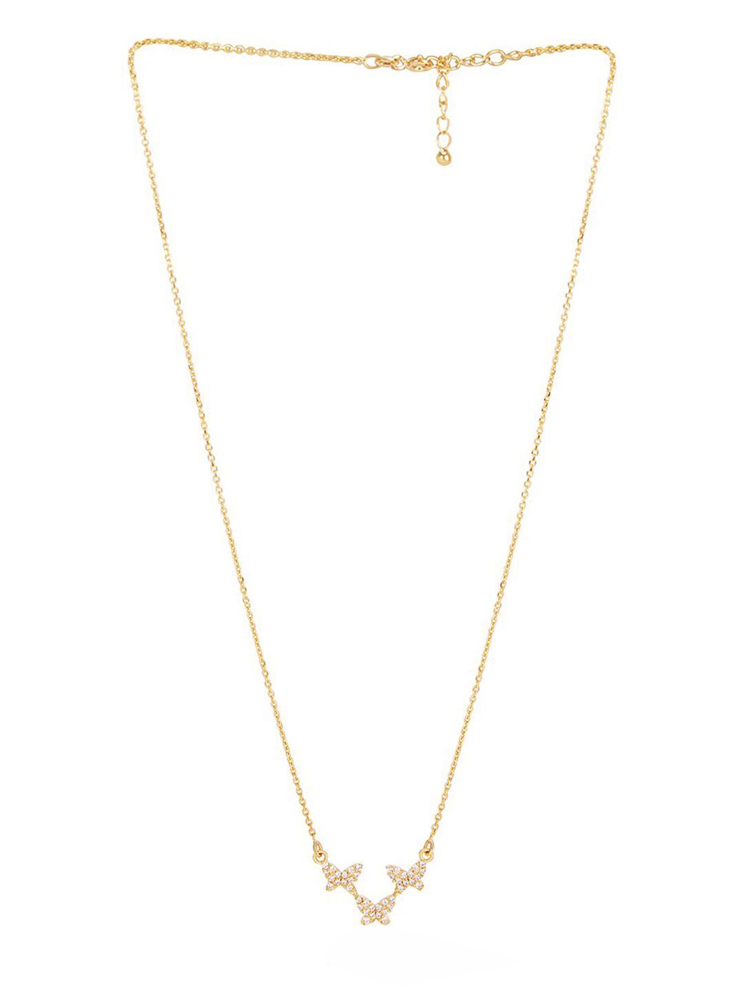 march by fablestreet gold-plated cubic-zirconia-studded sterling silver chain