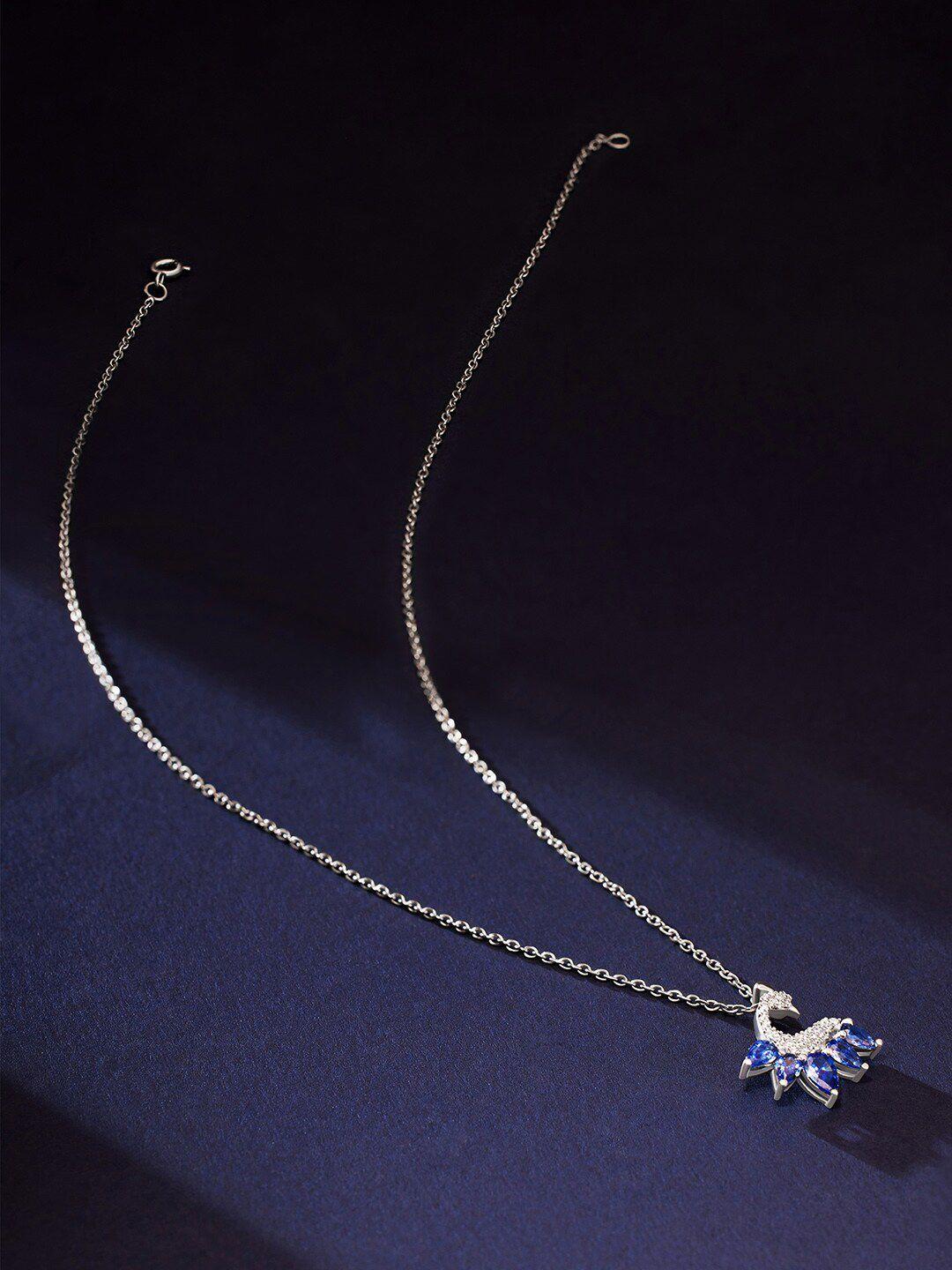 march by fablestreet gold-plated peacock tanzanite & zircon-studded jewellery set