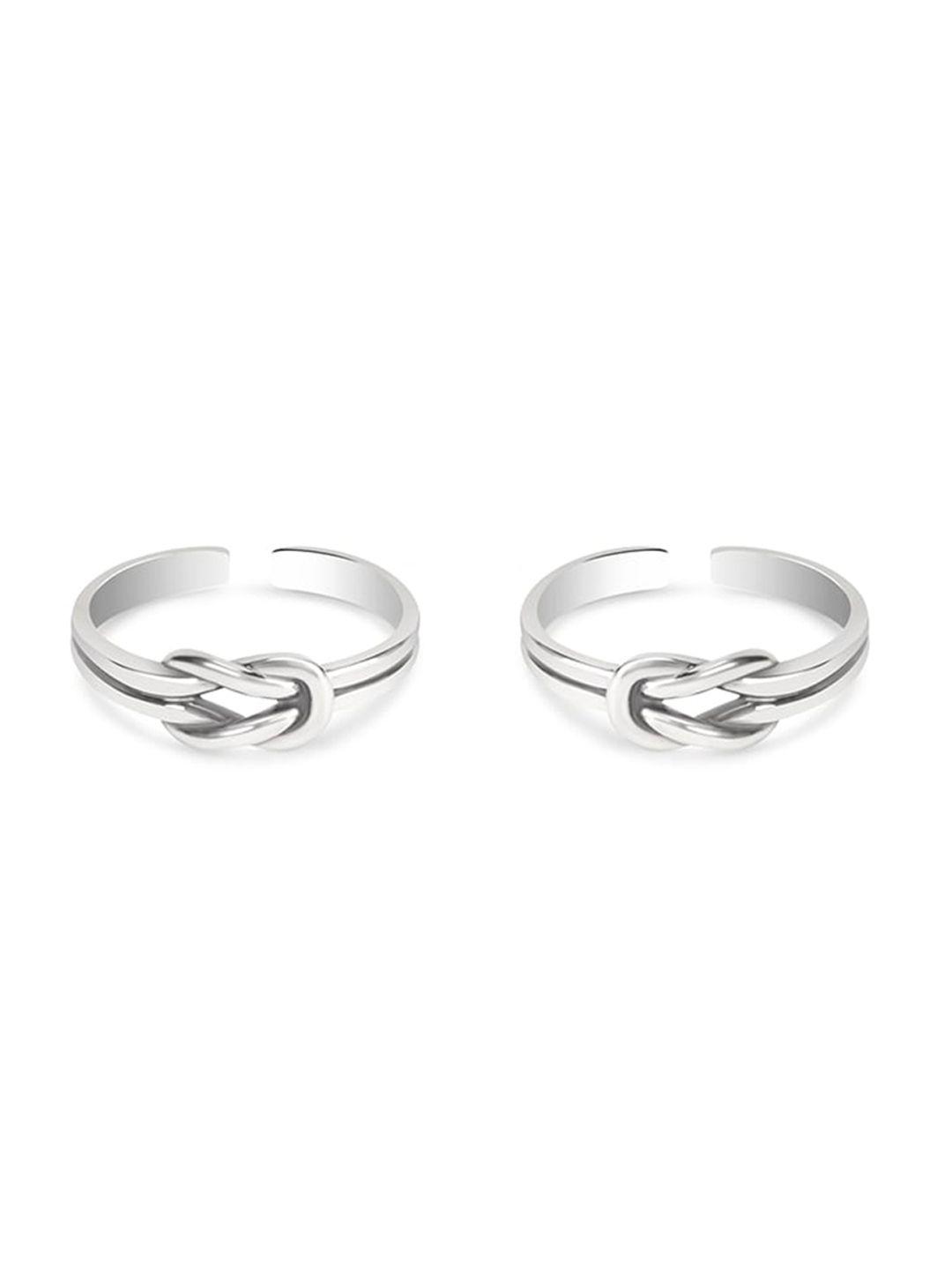 march by fablestreet silver plated knot toe rings