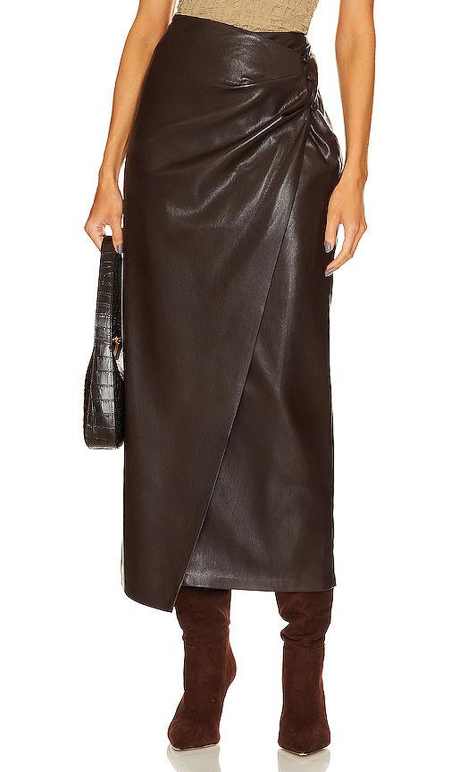 marcha leather maxi skirt