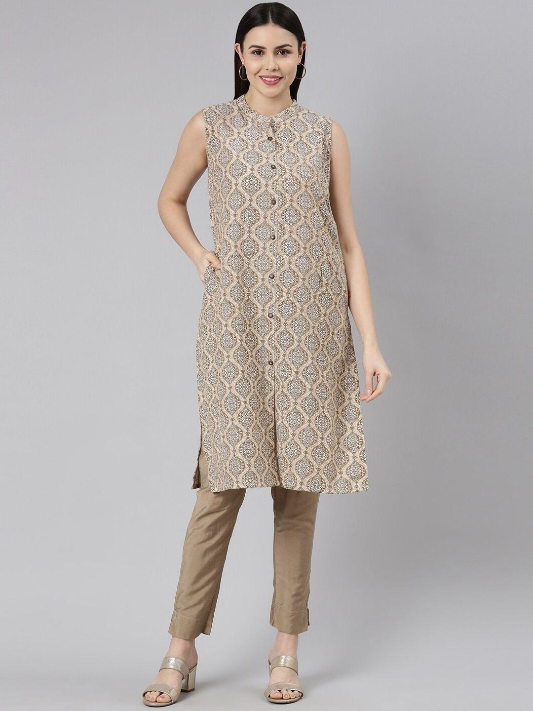 marcia ethnic motifs printed cotton straight kurta