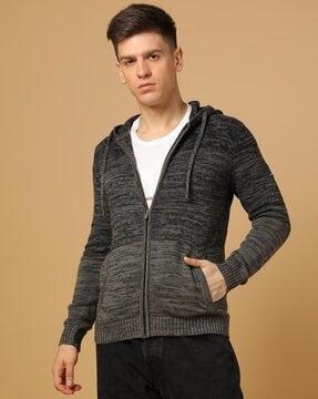 marcos heathered zip-front hoodie